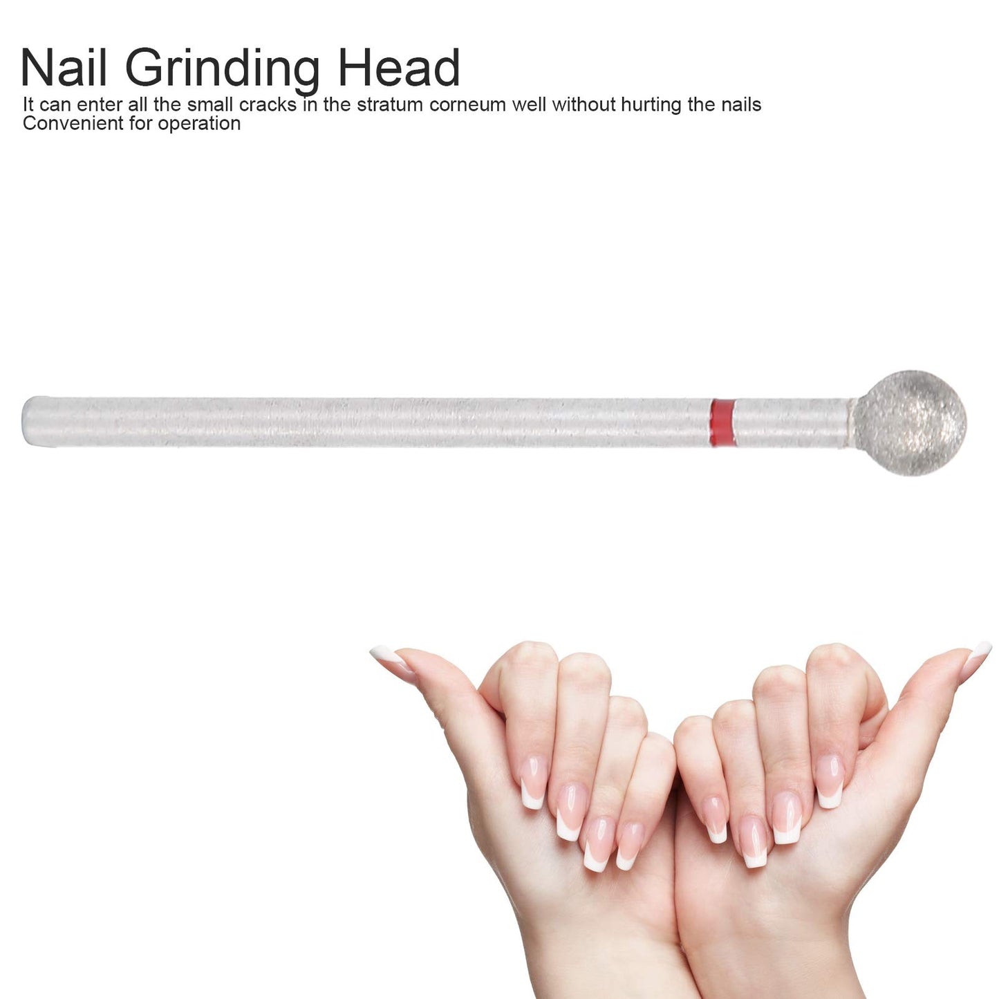 Practical Nail Drill Bits, 50Pcs Nail Polishing Grind Head Replacement Accessory Manicure Tool For Acrylic Gel Nails Cuticle Clean Pedicure (F-5.0mm)
