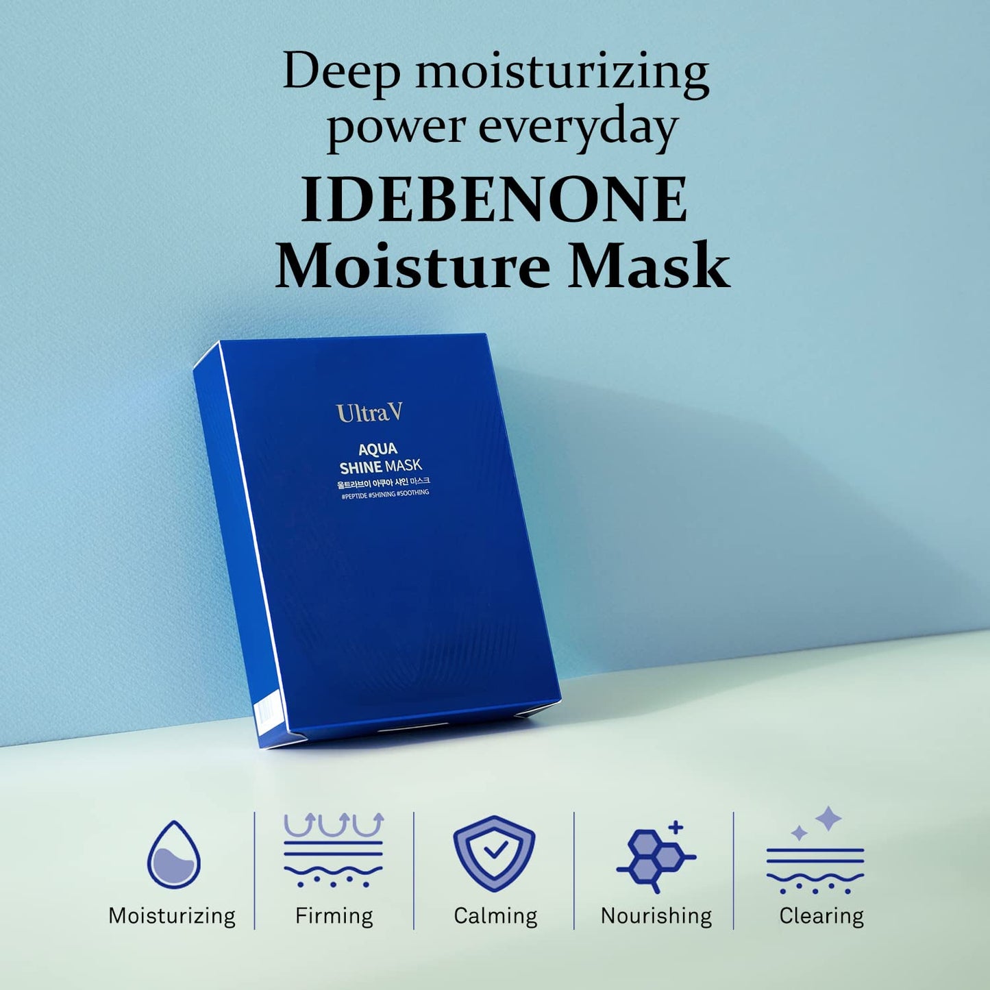 ULTRAV Anti Aging Facial Mask Sheet – Antioxidant, Deep Moisturizing – Hypoallergenic Tencel Sheet - Aqua Shine Mask 10 Sheets