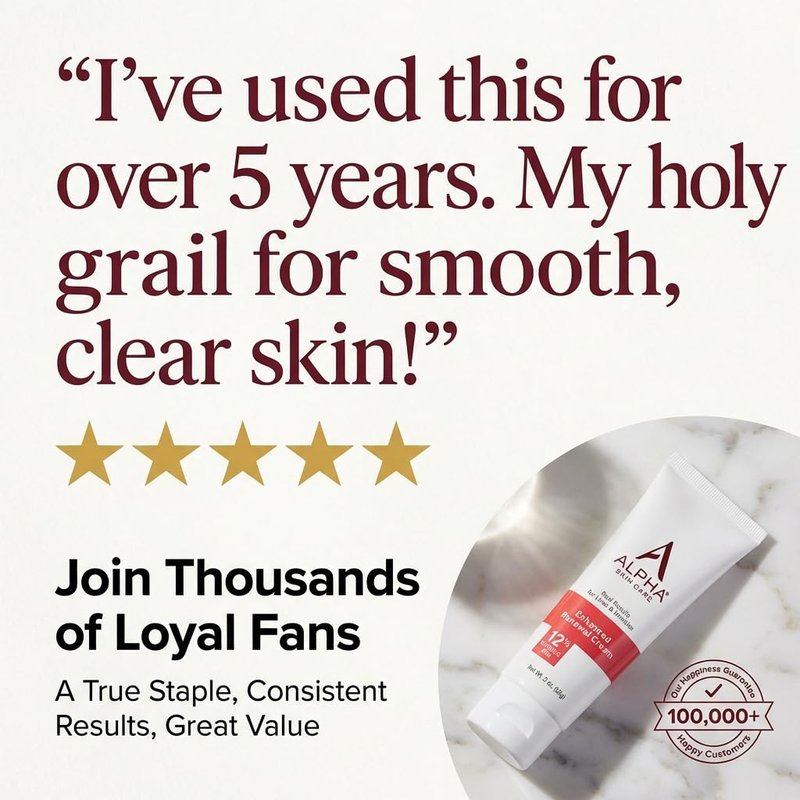 Alpha Skin Care Enhanced Renewal Cream, Anti-Aging Formula, 12% Glycolic AHA, Reduces Lines & Wrinkles, Normal to Dry Skin, 2 Oz, Pack of 1