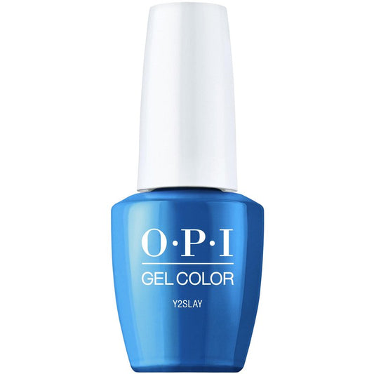 OPI GelColor Y2Slay | Opaque Bright Blue Metallic UV Cure Gel Nail Polish | Metallic Mega Mix Collection