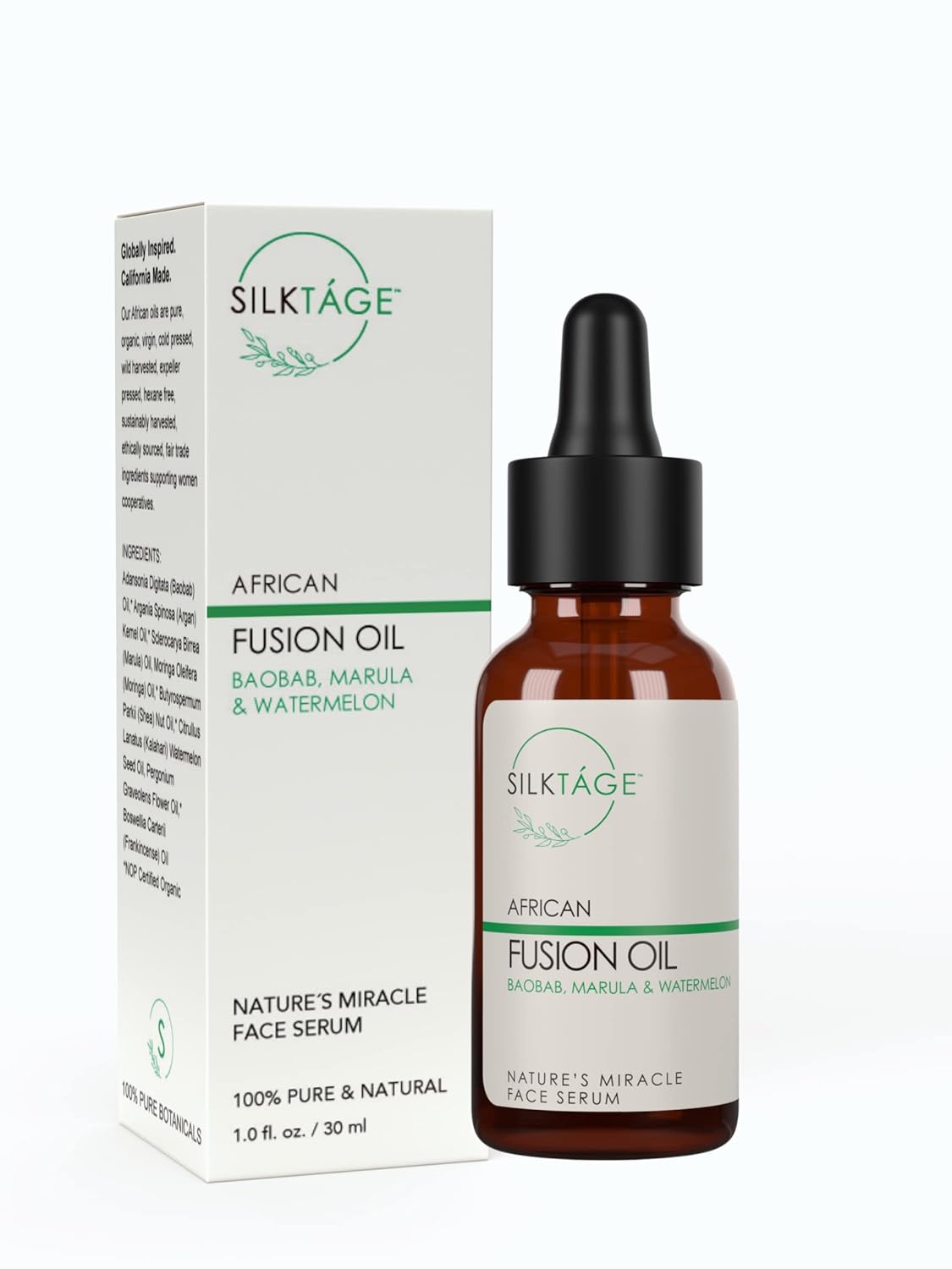 African Fusion Oil - Nourishing Face Serum with Marula, Baobab & Moringa | 1 Fl Oz