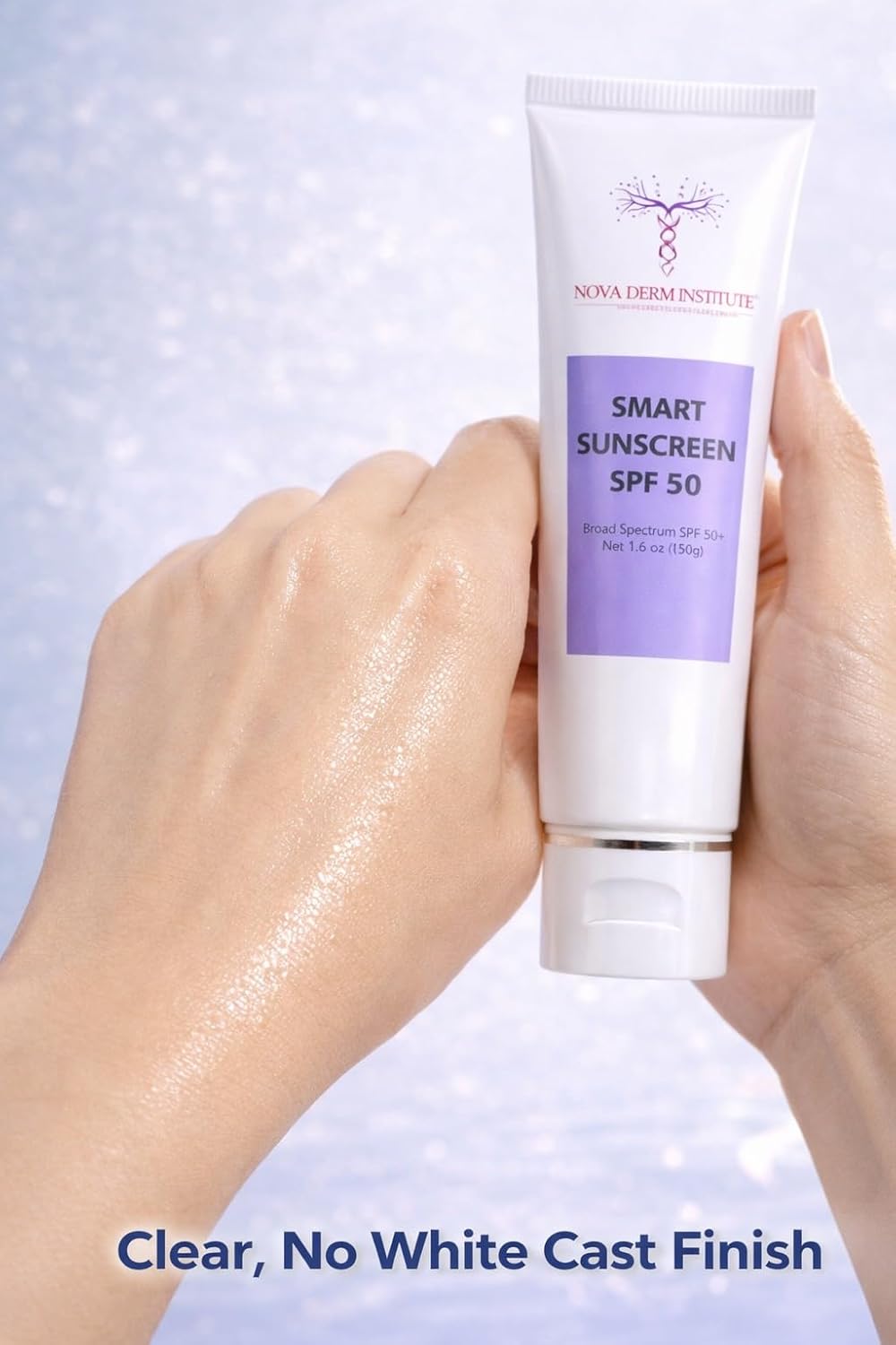 Nova Derm Smart Sunscreen SPF 50 - Clear Invisible Gel, Non-Comedogenic, Oil-Free | For All Skin Types (1 fl oz)