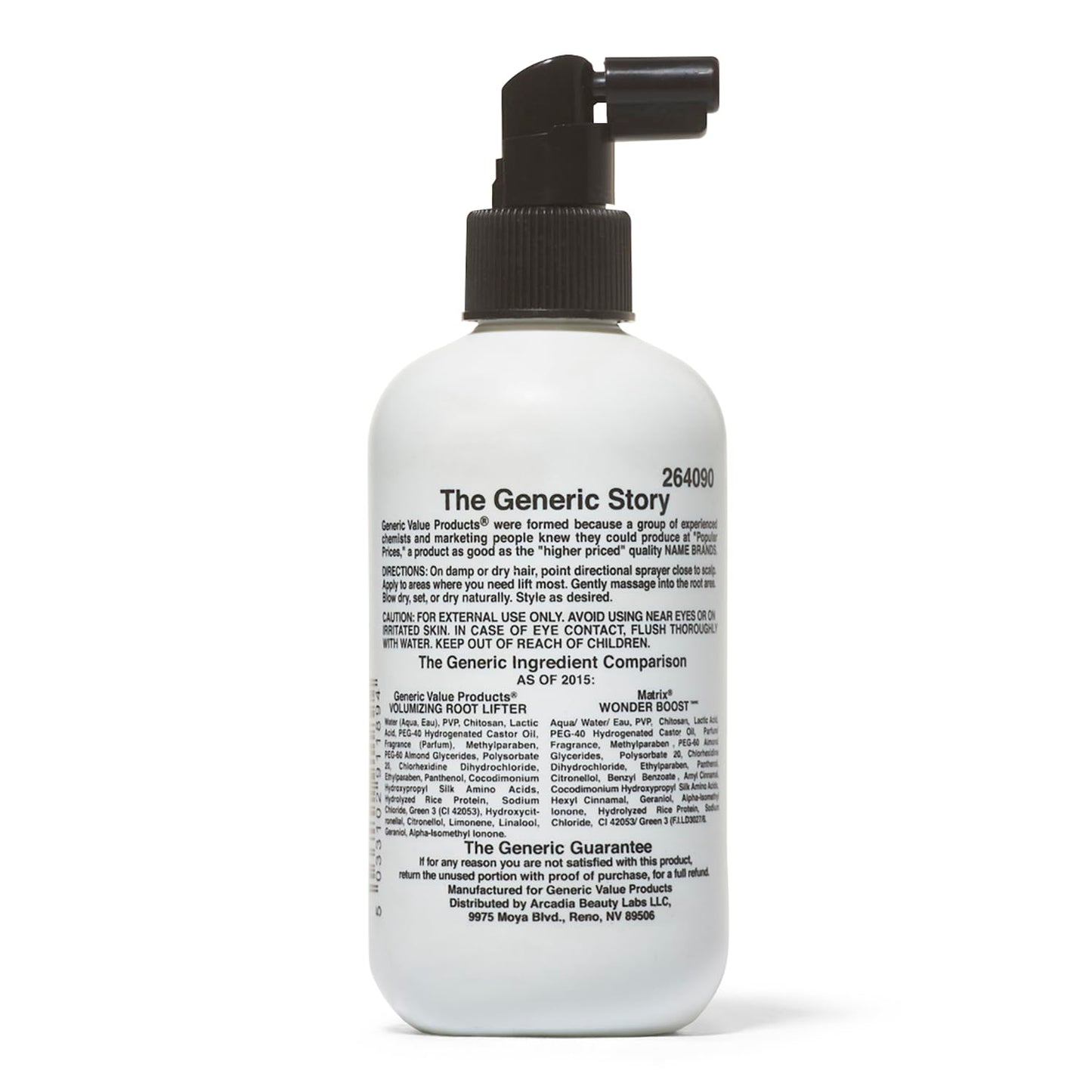 Generic Value Products Volumizing Root Lifter, For All Hair Types, Weightless, HumidityResistant, Adds Body, Medium to Firm Control, 8.5 Oz