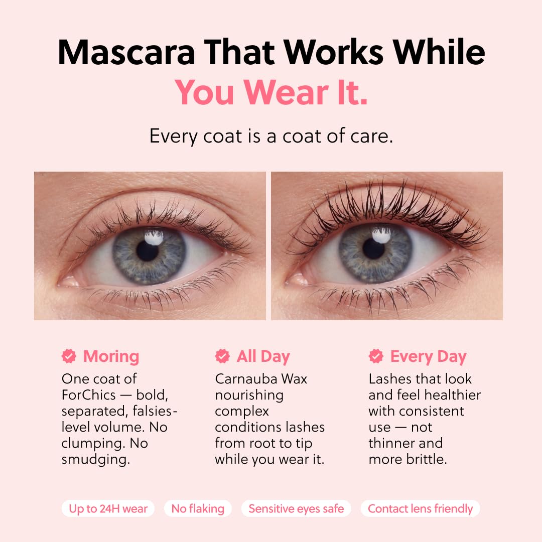 Nourishing Mascara | Growth & Strengthening Formula for Thicker, Healthier Lashes - Volumizing Black Treatment