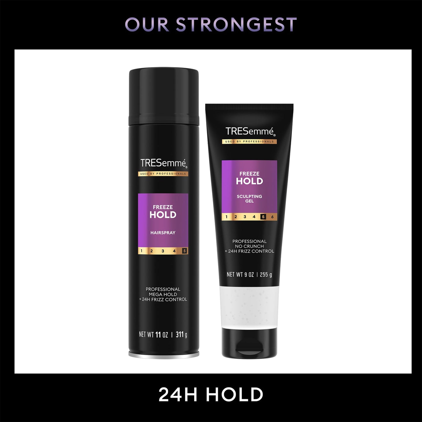 TRESemme Freeze Hold Hairspray + Sculpting Hair Gel, Alcohol-Free – Anti-Humidity, 24H Frizz Control