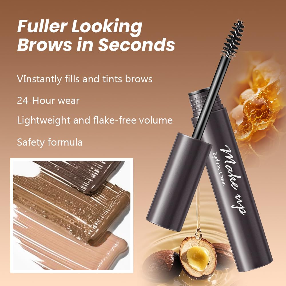 2pcs Dark Brown Brow Gel set – Volumizing, Buildable, Wax-Gel Hybrid for Full, Voluminous Brows, Locks Hairs in Place, Waterproof, Available in Brunette (01#)