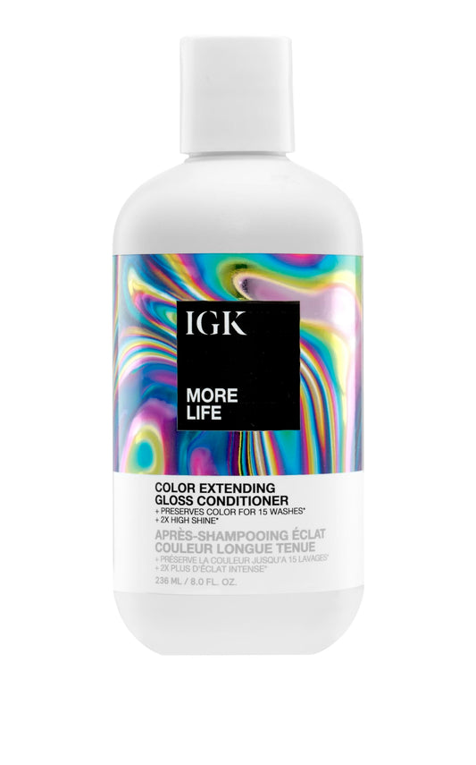 IGK MORE LIFE Color Extending Conditioner | Extends Color While Boosting Gloss and Softness | Helps Protect Color-Treated Hair from Fade | 8 Oz