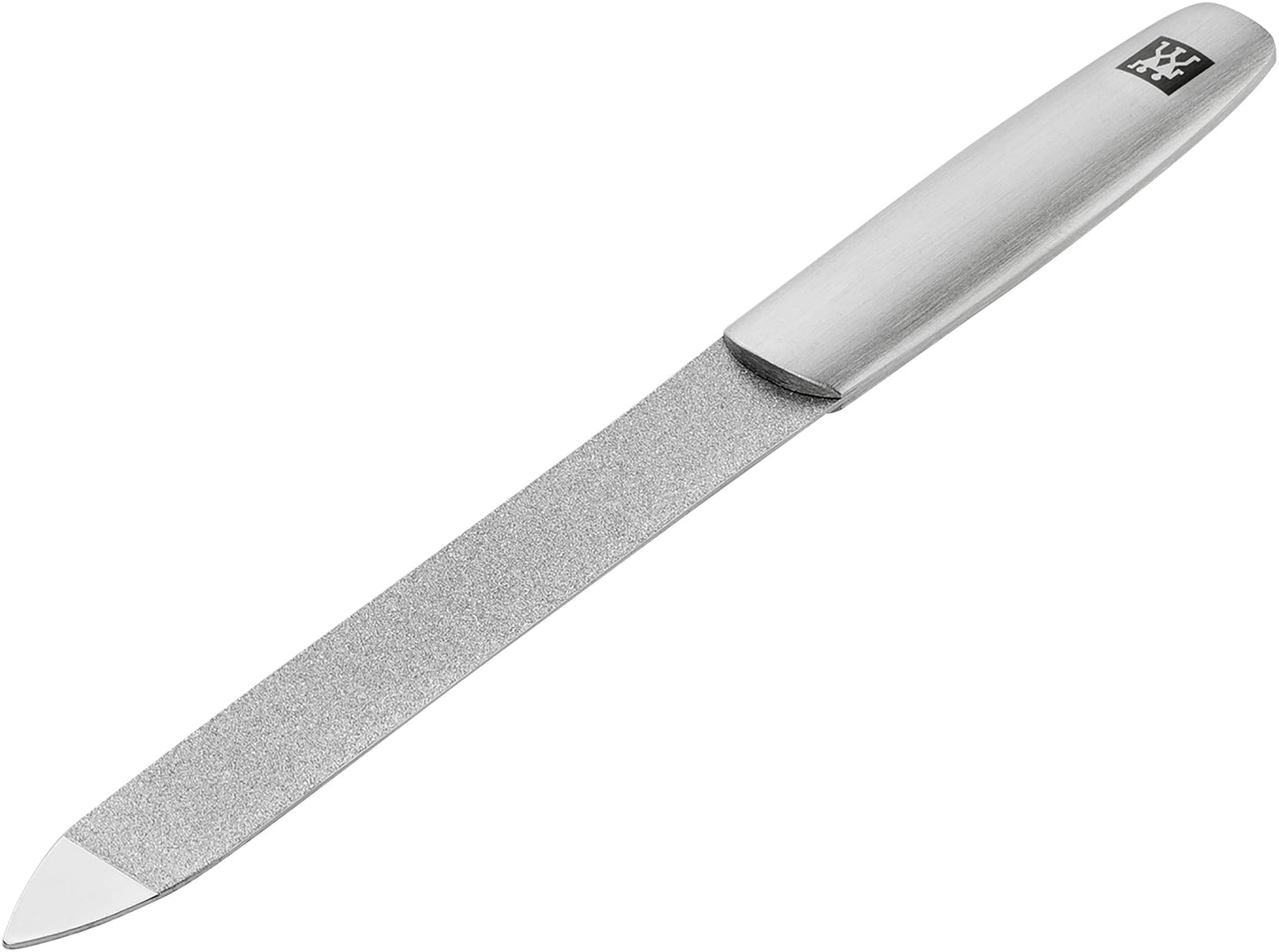 ZWILLING Sapphire Nail File (coarse and fine Grained File Surfaces for Shortening and Shaping, Cleaning tip), Premium, Silver, 5 inch
