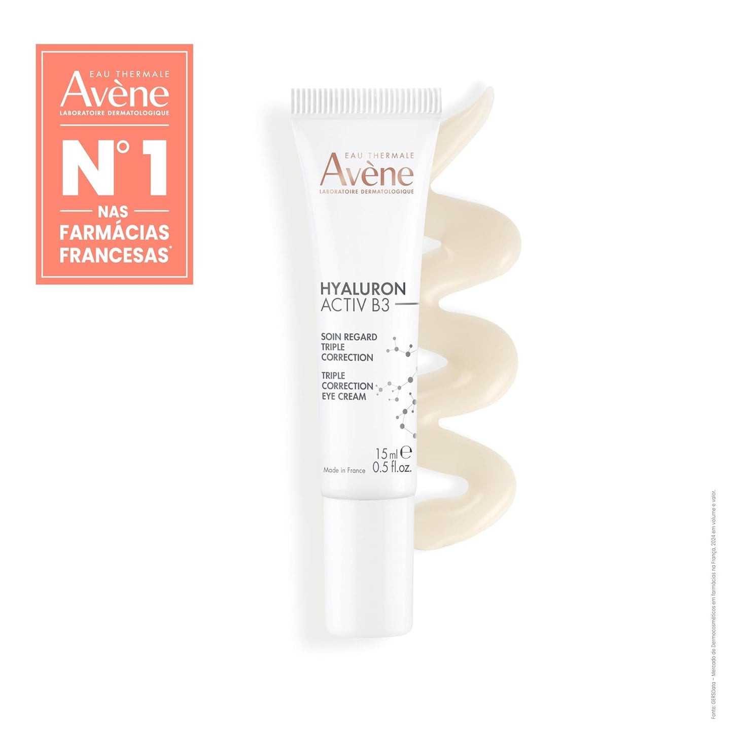 Avène Eye Cream - Hyaluron Activ B3 Triple Correction Formula | 0.5 Fl Oz