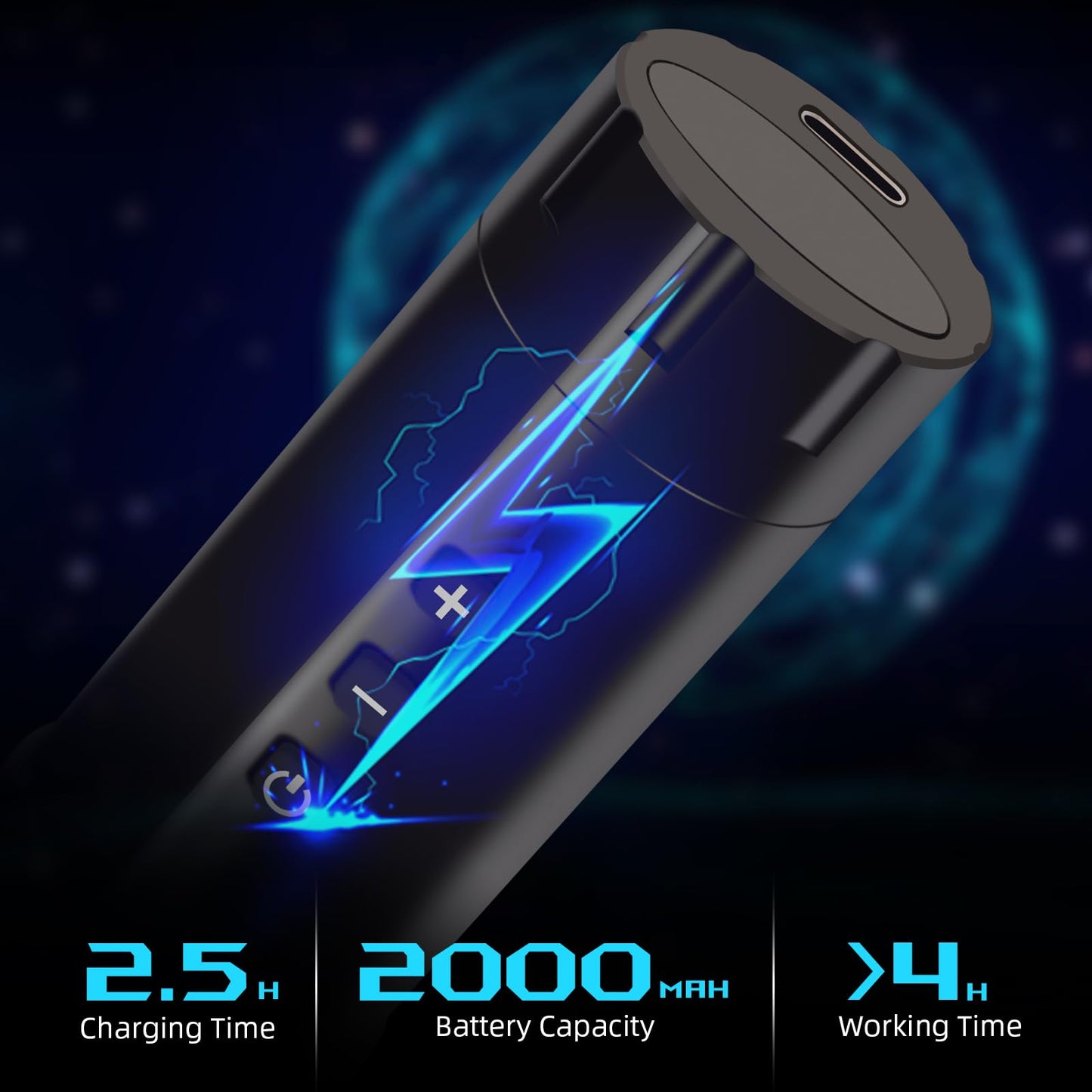 ATOMUS Cordless Tattoo Pen Machine Kit, 2000mah Rechargeable Pen Style Tattoo Cartridge Machine with Digital OLED Display 40pcs Tattoo Cartridge Needles 60pcs Ink Cups 6pcs Tattoo Dip Foam Cup