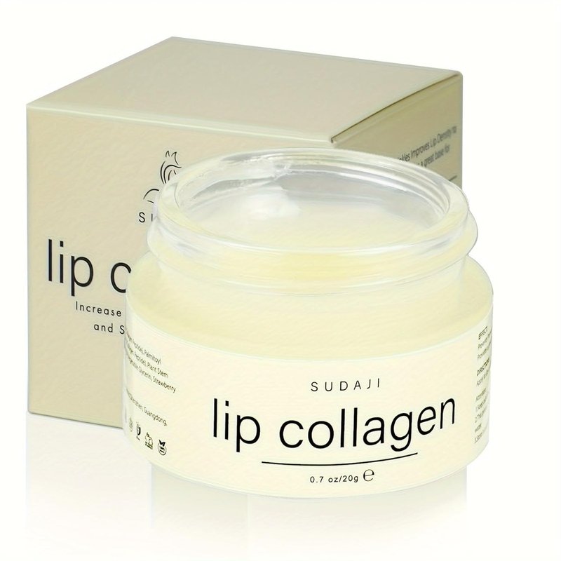 Lip Collagen + Peptide Mask | Nourishing Hydrating Lip Balm with Vitamins E & A - 0.7oz Coconut Flavor