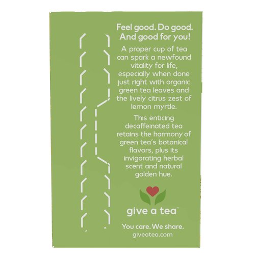 NOW Foods, Certified Organic Green Tranquility™ Tea, Decaf Green with Lemon Myrtle, Non-GMO, Premium Unbleached Tea Bags with No-Staples Design, 24-Count