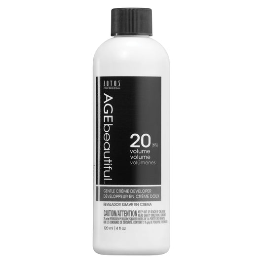 AGE beautiful 20 Volume Hair Developer, Cream Developer for Permanent Hair Color, Toners & Lighteners, Salon Professional Gentle Formula for Long-Lasting Color, 4 Fl Oz