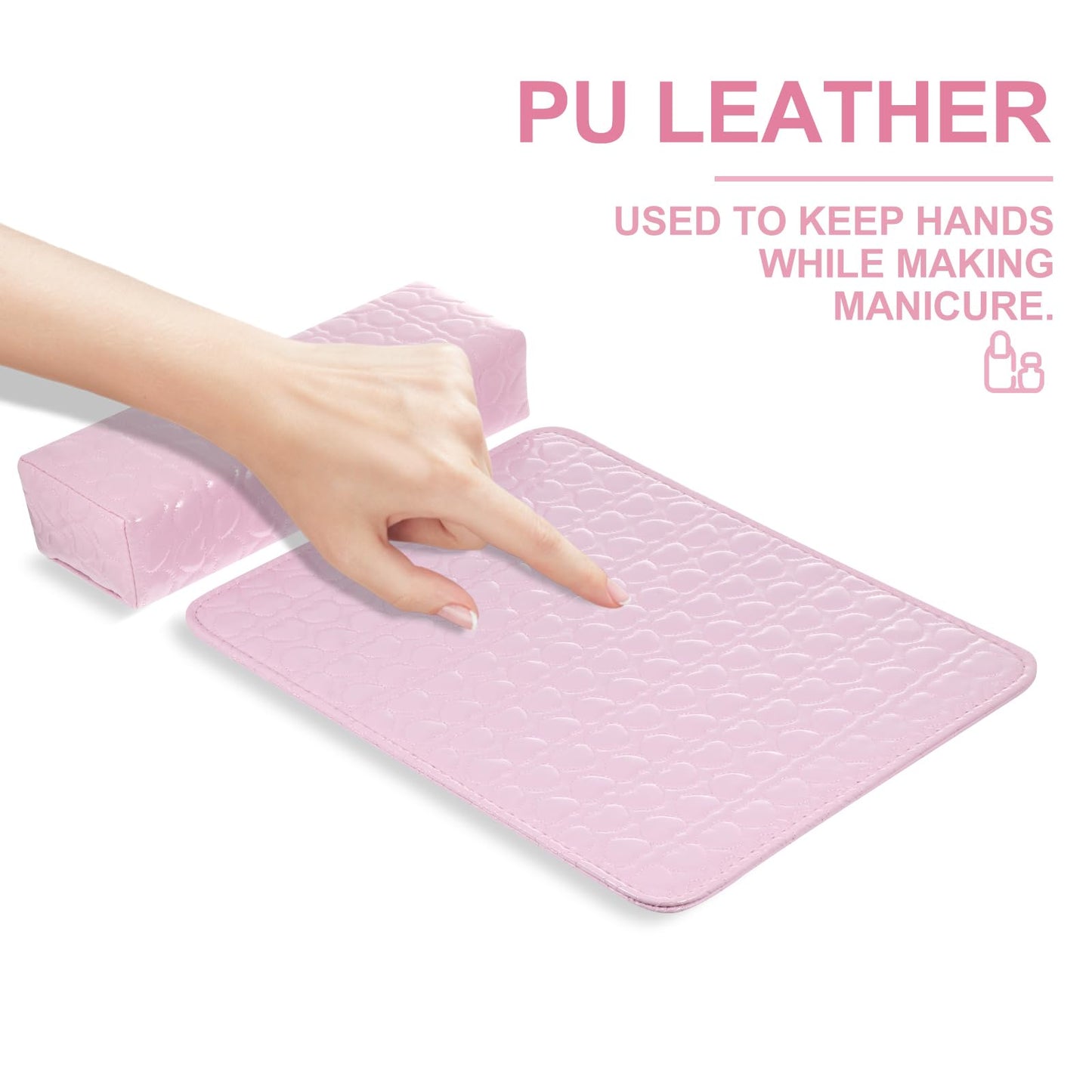 Beavorty Manicure Hand Pillow Wrist Rest Cushion Waterproof Nail Art Arm Support for Salon Use 14.76X11.41X0.39 Inch Comfortable Nail Tech Accessory