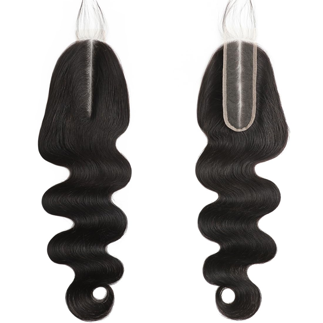 2x6 Human Hair HD Transparent Lace Closure - Body Wave, 16-Inch, Natural Black, Glueless, Pre-Plucked