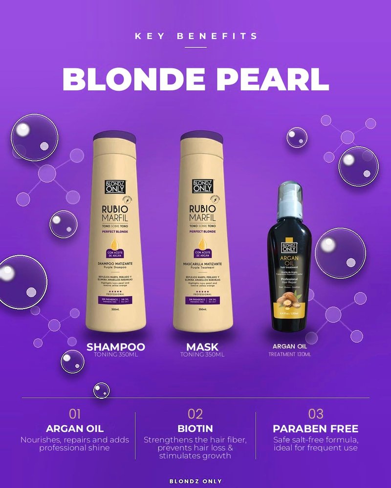 Purple Toning Hair Mask - Neutralizes Brassiness & Yellow Tones | Argan Oil Infused | 11.8 Fl Oz (350 ml)