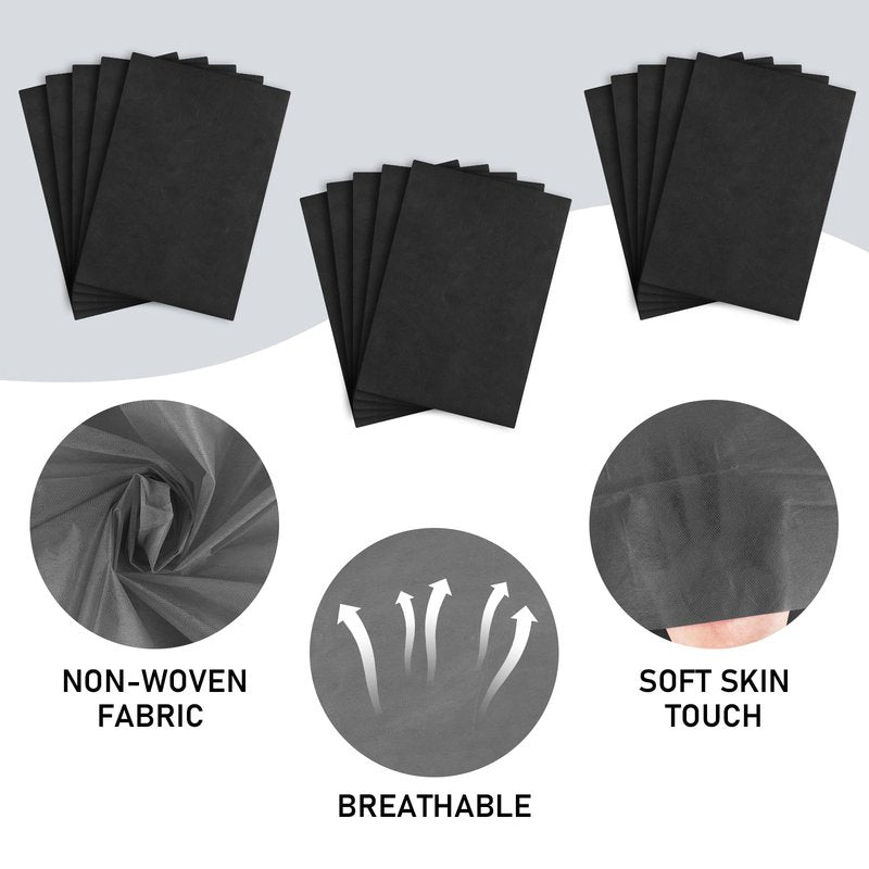 100 Pcs Disposable Massage Table Sheets 31" x 71" Non-Woven Fabric Bed Sheets Cover for Spa, Massage, Beauty Salon, Tattoos, Hotels (Black)