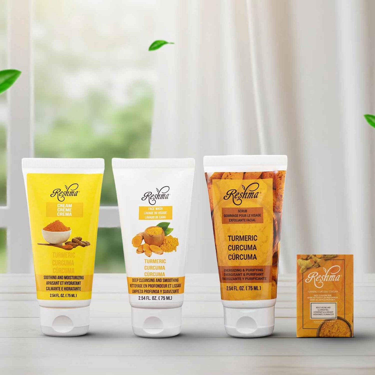 Turmeric Glow on the Go: Skincare Essentials | for All Skin Types & Dull Skin | Gentle Face Wash, Scrub, Cream, and Soap | TSA Approved | Removes Make Up | For Daily Use - Cruelty Free