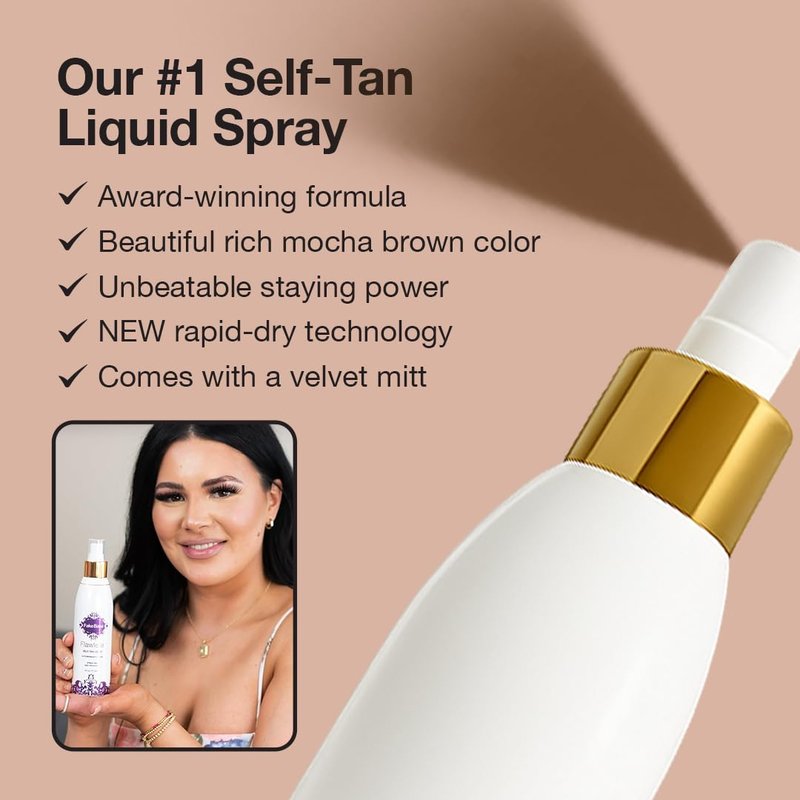 Fake Bake Flawless Self-Tanning Liquid Streak-Free, Long-Lasting Natural Glow For All Skin Tones - Sunless Tanner with Professional Mitt For Easy Application, Black Coconut Scent - 6 oz (Pack of 2)