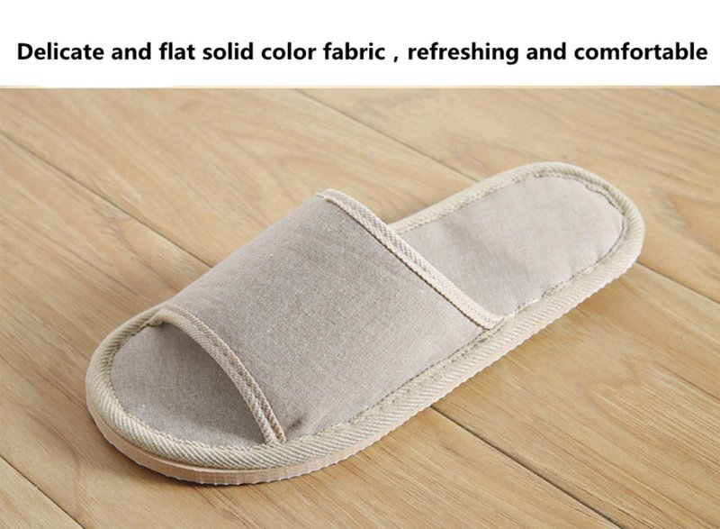 Open Toe Breathable Slippers - Casual Spa Slippers for Guests | Unisex Washable in Beige & Gray Sizes
