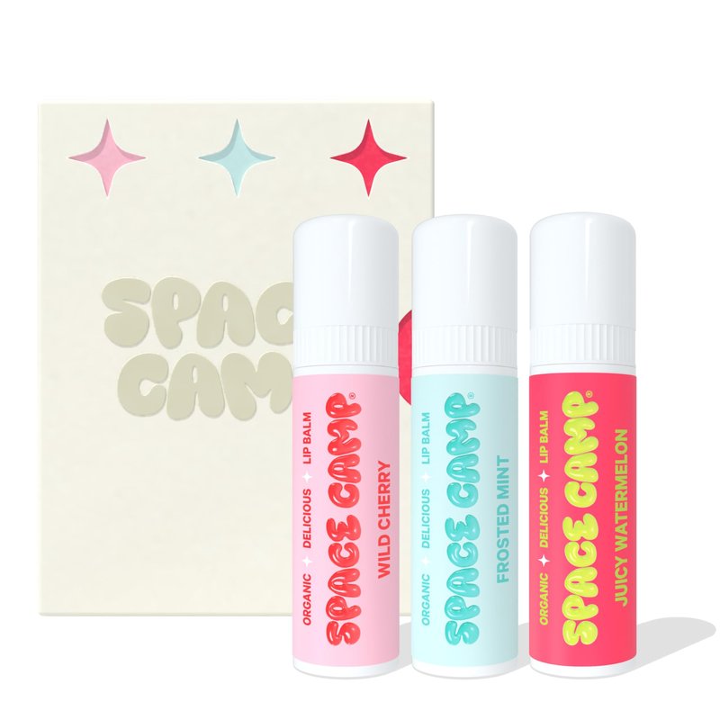 Space Camp Wellness Jumbo Lip Balm (Originals 3 Pack (Wild Cherry, Juicy Watermelon, Frosted Mint))
