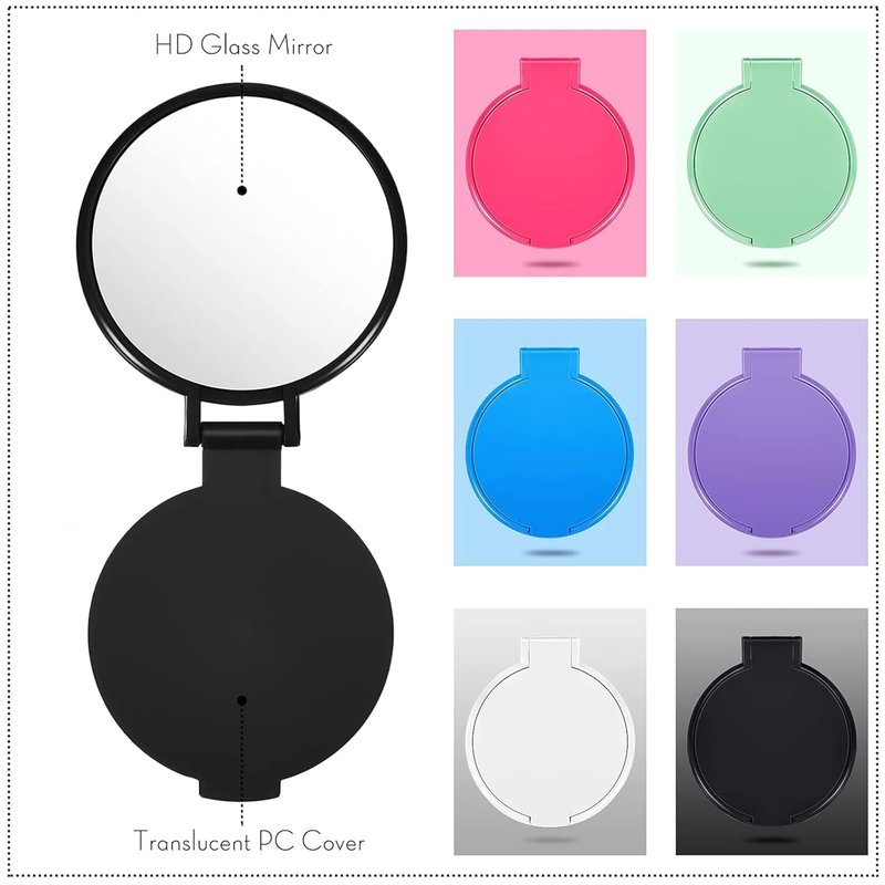 Mini Folding Pocket Mirrors - Compact Travel Makeup Mirrors for Purse | Classic Colors, 120 Pieces