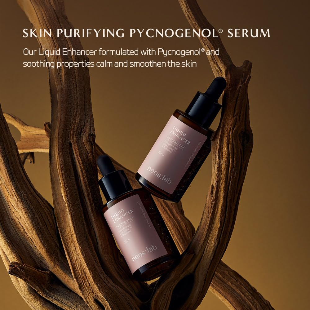 neos:lab Liquid Enhancer Pycnogenol 1.01 fl.oz. (30ml) - Pinus Pinaster Bark Extract, 4-Terpineol, Tea Tree, Facial Serum for Skin Calming, Balanced Skin