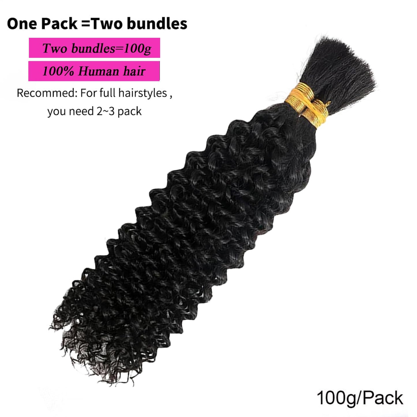 Curly Human Braiding Hair for Boho Braids Bohemian 20 inch Water Wave Bulk 100% Human Hair for Micro Braiding Hair Wet and Wavy Boho Knotless Braids Hair No Weft 2 Bundles Natural Color