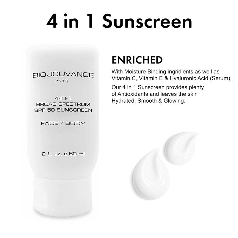 4 In 1 Sunscreen SPF 50 - Mineral Face Moisturizer for Sensitive Skin | Reef Safe Formula