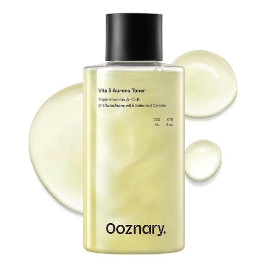 Ooznary Vita 3 Aurora Toner with Vitamin ACE and Triple Centella and Sea Buckthorn Water for Radiant Glow & Extra Hydration | Korean Skin Care | 6.76 fl.oz 200ml