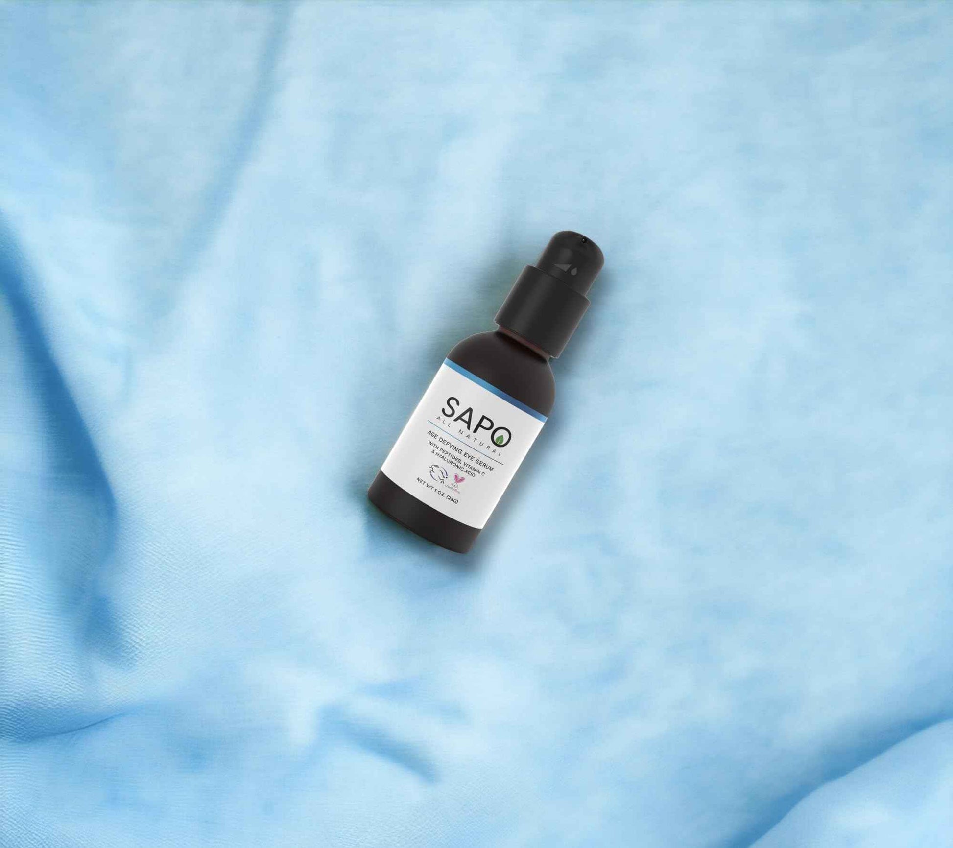 Sapo Eye Serum for Dark Circles and Puffiness, Peptide Eye Gel with Hyaluronic Acid, Vitamin C, Chamomile, and Bergamot, Brighten and Smooth Under Eyes, 1 oz