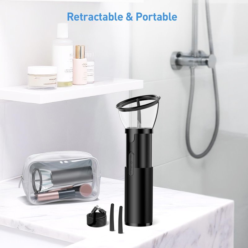 Ear Wax Removal-Electric Ear Cleaner, Retractable Ear Cleaning Kit, Safe Ear Wax Removal Tool, Effective Ear Irrigation Flushing System, Waterproof Ear Washer for Humans with 4 Pressure Modes
