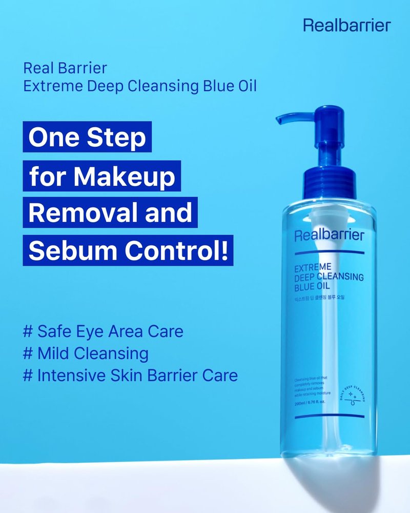 Extreme Deep Cleansing Blue Oil - Low-Irritation Facial Oil for Makeup, Sebum & Blackhead Removal | Hydrating & Gentle | 6.76 fl oz (200ml)
