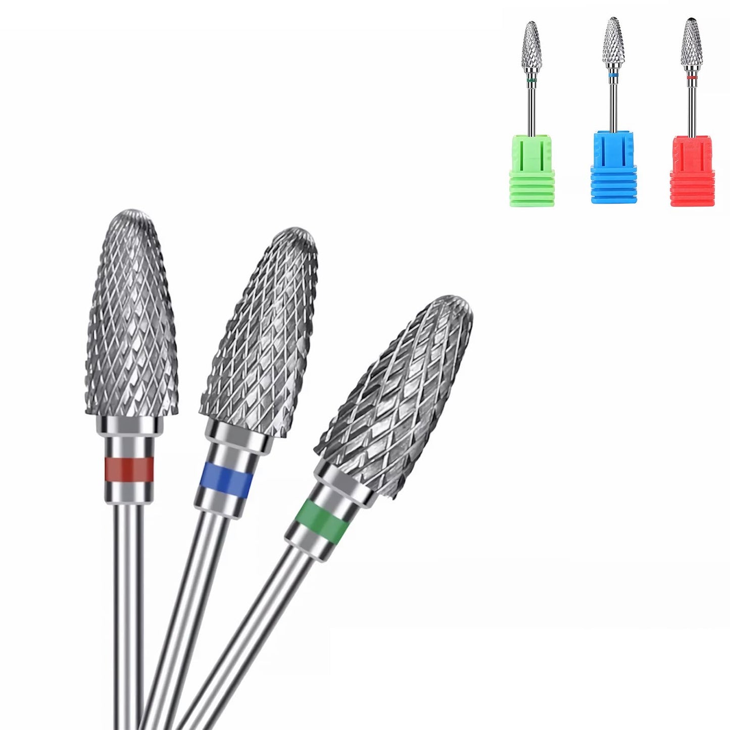 FORTMATE 10Pcs Nail Drill Bits Set, 3/32'' Diamond Drill Bits for Electric Nail Drill, Cuticle Removal, Acrylic & Gel Nails – Professional E-file Bit Kit for Manicure Pedicure Home Salon