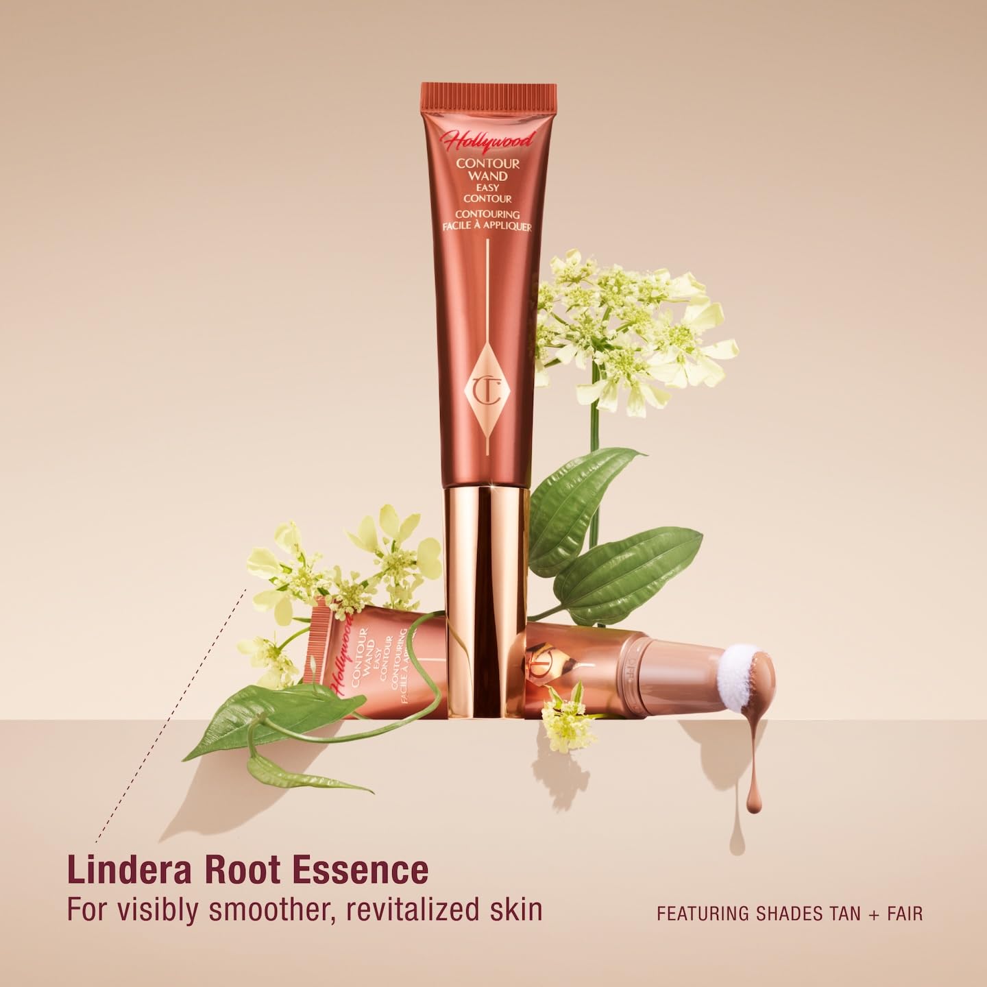 Charlotte Tilbury Hollywood Liquid Contour Wand - Easy-to-Use Contour Stick & Liquid Bronzer for Sculpting & Shaping - Leaves a Natural-Looking Sculpted Finish - Fair