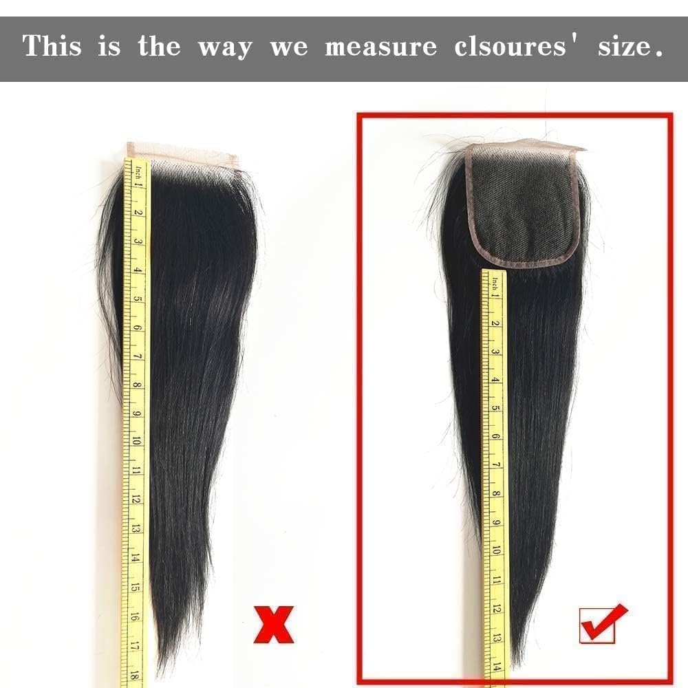 4x4 Lace Closure Human Hair Body Wave HD Lace Closure 100% Brazilian Virgin Human Hair Extensions 150% Density Natural Color (20 Inch)