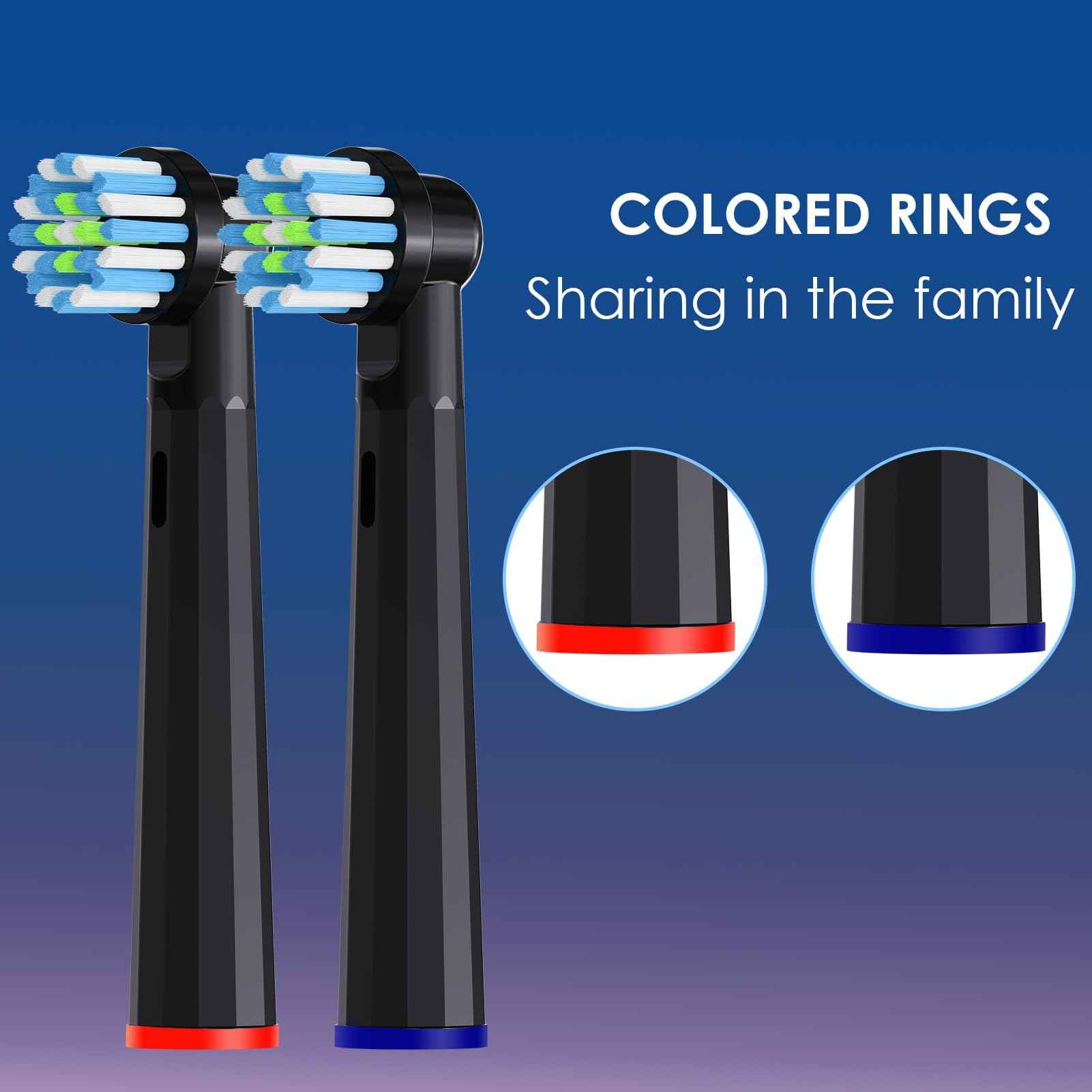 Replacement Toothbrush Heads Compatible with Oral B, Cross Sensitive Electric Brush Head Refills for Pro 1000 Genius X Smart 1500, Medium Softness Round Brush Head by BKIX