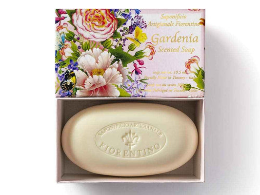 Saponificio Artigianale Fiorentino - Gardenia Scented Soap - 10.5 oz. Single Soap Bar, Made in Italy – Luxury Handmade Soap