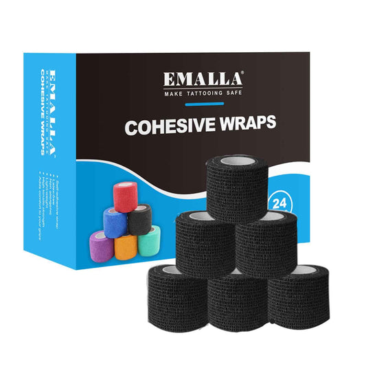 Tattoo Grip Tape - Beoncall 24pcs Self Cohesive Bandage Wrap 2”x 5 Yards Tattoo Gun Wrap Athletic Tape Tattoo Accessories Tattoo Supplies