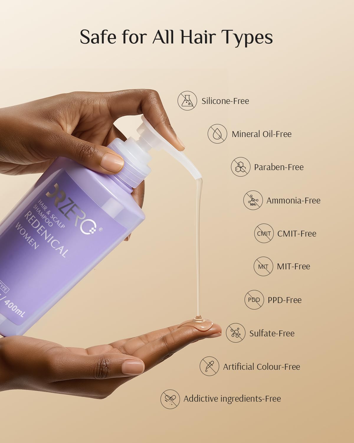 DR ZERO REDENICAL Hair Growth Shampoo for Women | MONDE SELECTION Gold Winner | Swiss Patent Redensyl | Clinically Proven Anti-Thinning | Japanese-Made Volumizing & Repair Shampoo, Gifts for Women