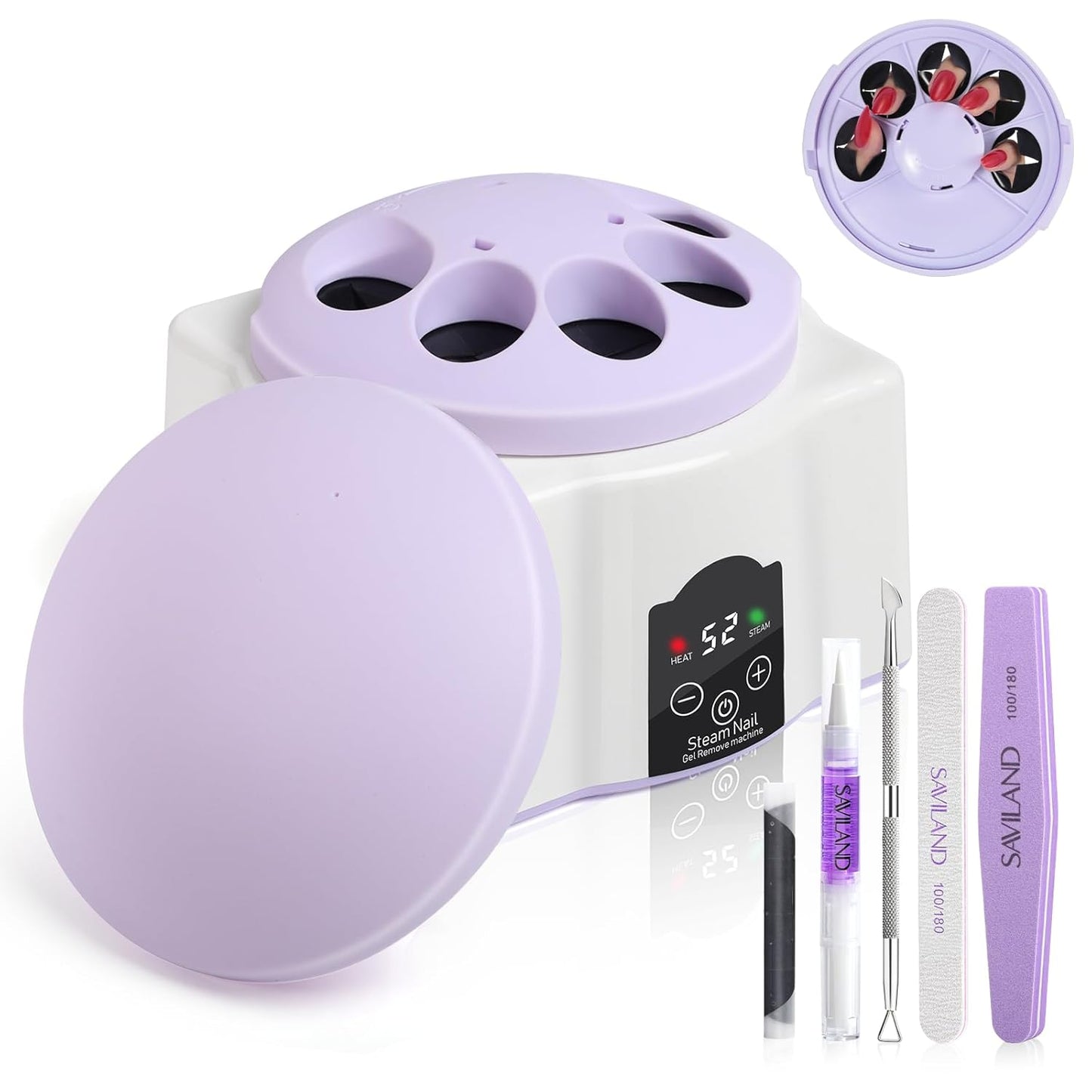 Saviland Nail Polish Remover Machine - Acetone Gel & Soaking Bowl for Acrylic Nails | Home DIY Use