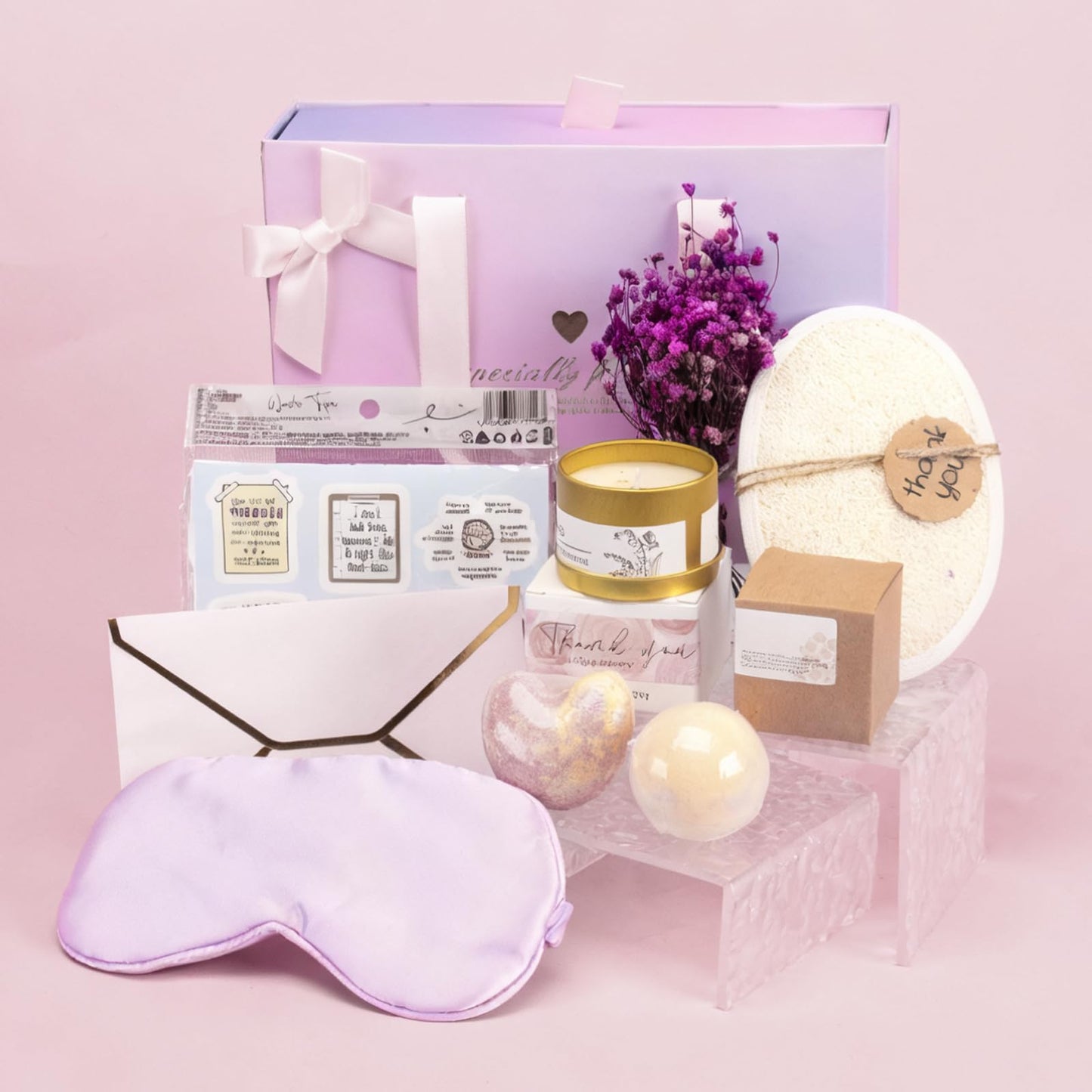 Luxury Birthday Gifts Box for Women with Greeting Card | Gift Set for Mom, Wife, Sister, Grandma, Friends | Relaxing Self Care Basket | Christmas, Mother’s Day, Valentine’s Day, Sympathy Gifts