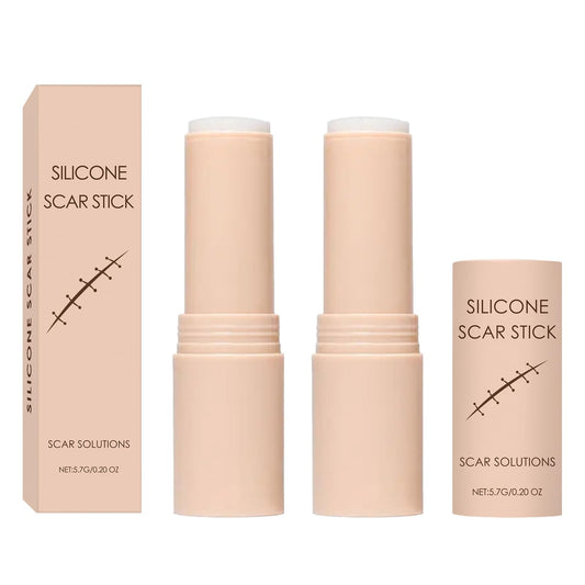 Silicone Scar Stick (2-Pack) - Helps Improve the Appearance of Old & New Scars on Face & Body, For Use After C-Section, Surgery, Acne, Burns - Non-Greasy, Easy-to-Use
