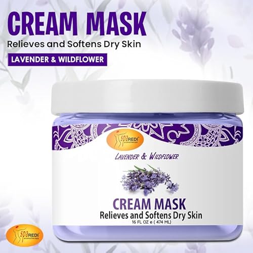 SPA REDI - Body and Foot Cream Mask, Lavender and Wildflower, 16 Oz - Pedicure Massage for Tired Feet and Body, Hydrating, Fresh Skin - Infused with Hyaluronic Acid, Amino Acids, Panthenol