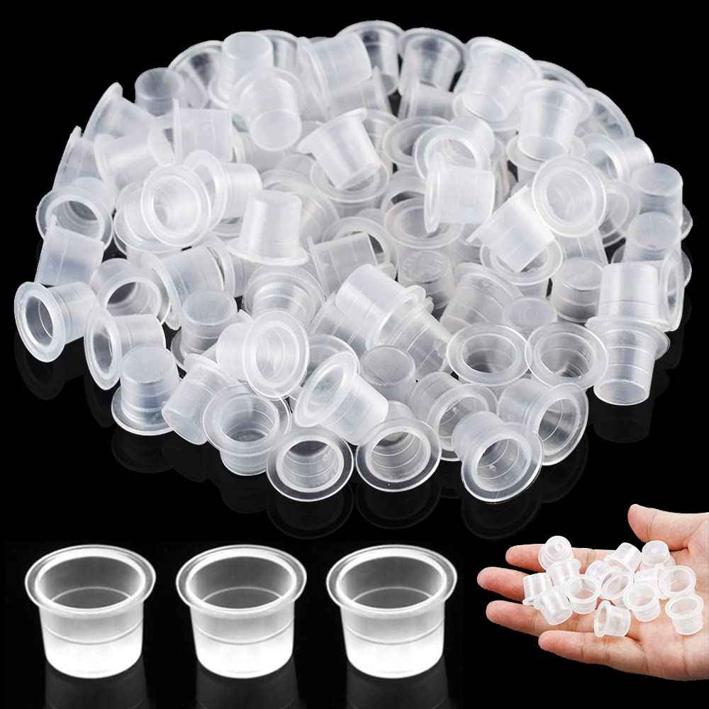 Narkysus Tattoo Ink Cups 1000Pcs Disposable Large Tattoo Ink Caps Plastic Tattoo Pigment Ink Cups Microblading Cups Permanent Makeup Container Cups for Tattoo Ink, Tattoo Needles, Tattoo Supply