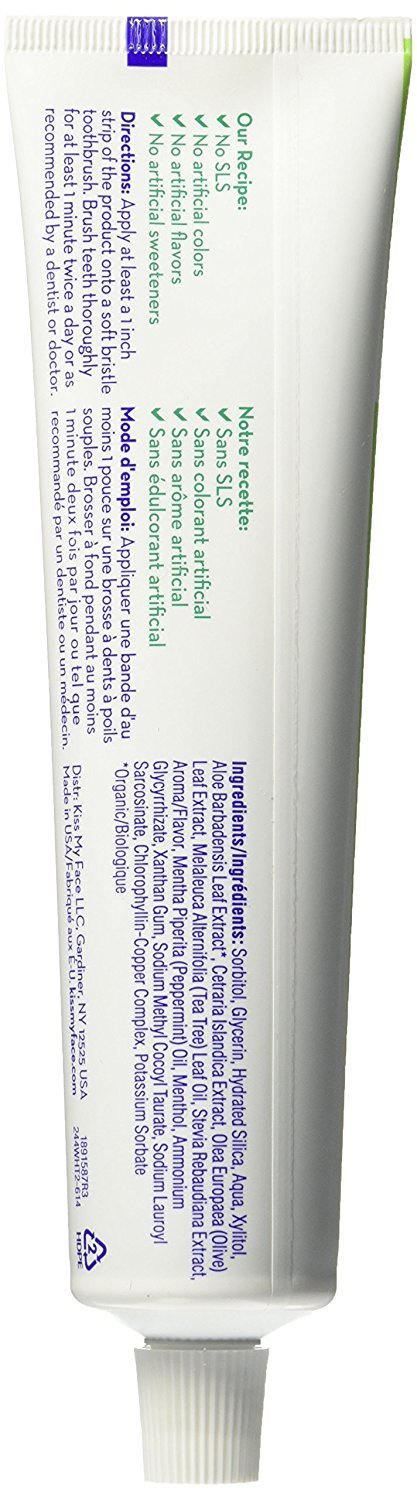 Kiss My Face Gel Teeth Whitening Toothpaste - Fluoride Free, Tea Tree Flavor | 13.5 Ounce (Pack of 3)