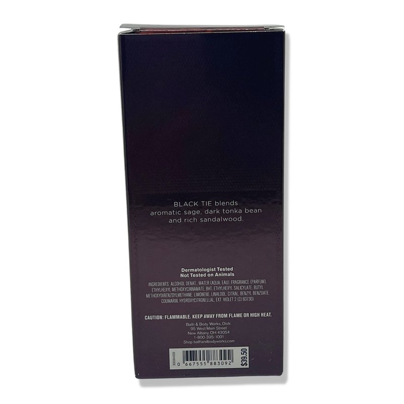 Bath & Body Works Black Tie Cologne for Men 3.4oz - NEW PACKAGING 2022