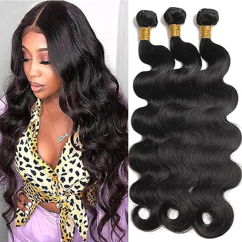 12A Brazilian Body Wave Human Hair 3 Bundles 18 20 22 Inch 100% Unprocessed Brazilian Virgin Human Hair Weave Bundles Body Wave Hair Extensions Natural Color