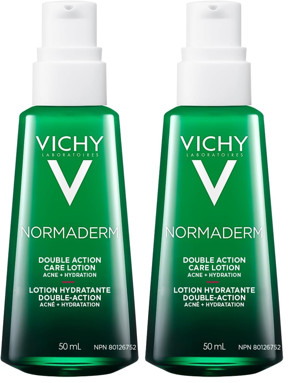 VICHY Normaderm Acne Control Daily Moisturizer,Oil Free Acne Moisturizer For Face,Max Strength 2% Salicylic Acid + Hyaluronic Acid +Vitamin C,Targets Blackheads, Blemishes & Enlarged Pores(Pack of 2)