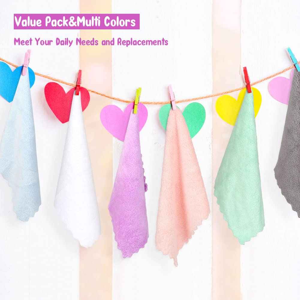 Orighty Makeup Remover Cloths Pack of 12 Reusable Microfiber Facial Cleansing Cloths, Bundle with Baby Washcloths 24-Pack Microfiber Coral Fleece Baby Face Towels